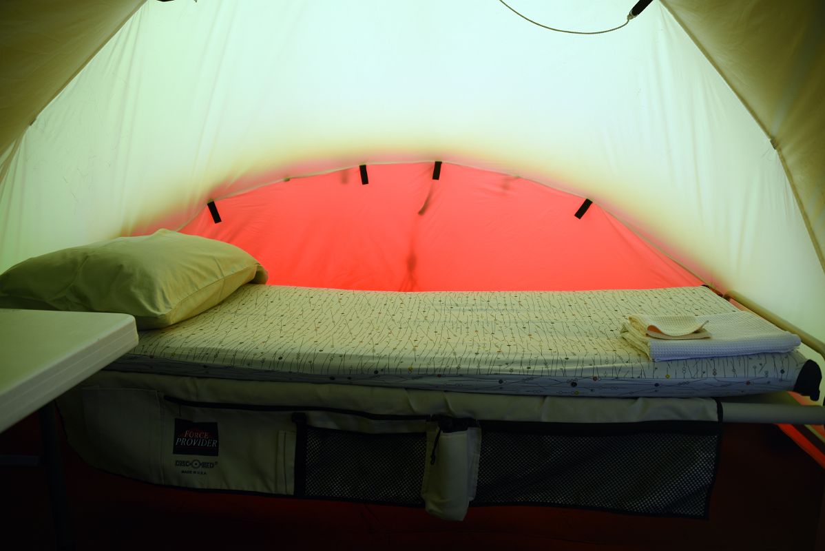 03C Comfortable Cot Inside The Double-walled Clam Tent At Union Glacier Camp Antarctica